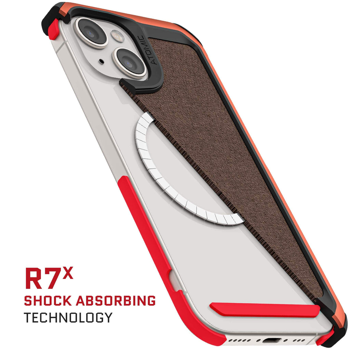 iPhone 15 Case Orange Fabric