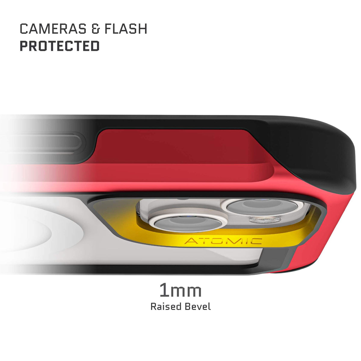 Clear Apple iPhone 15 Phone Case Red