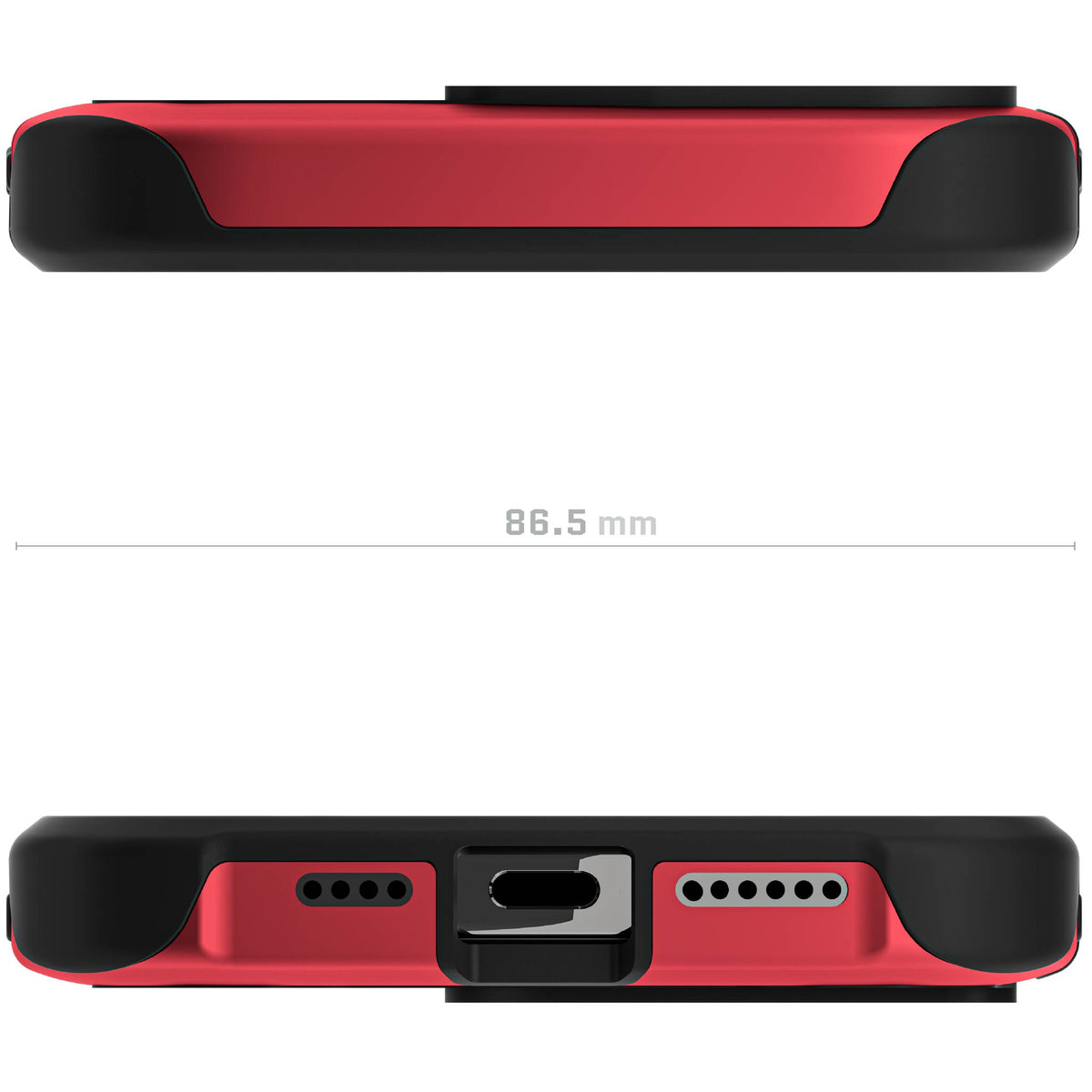Apple iPhone 16 Pro Max MagSafe Protective Phone Case Red Clear Aluminum Metal Cover
