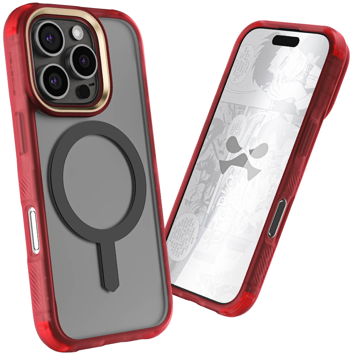 Clear iPhone 16 Pro Red Case MagSafe