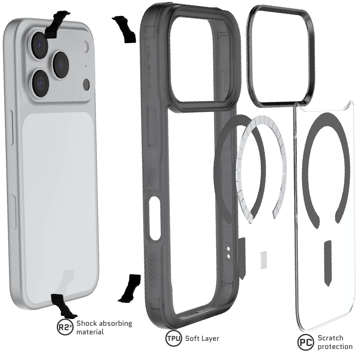 Apple iPhone 18 Pro Case Smoke Matte MagSafe Protective Phone Cover Shockproof Magnetic Mag Safe Slim Thin