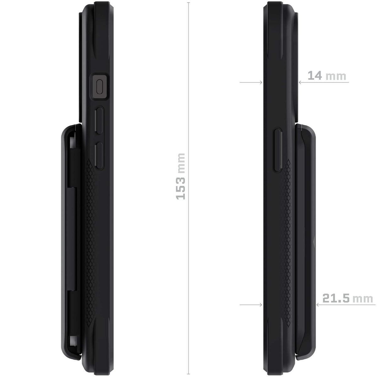 Magnetic iPhone 15 Pro Wallet Case Black Card Holder