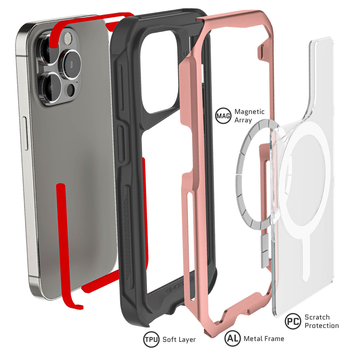 iPhone 14 Pro Case Pink MagSafe