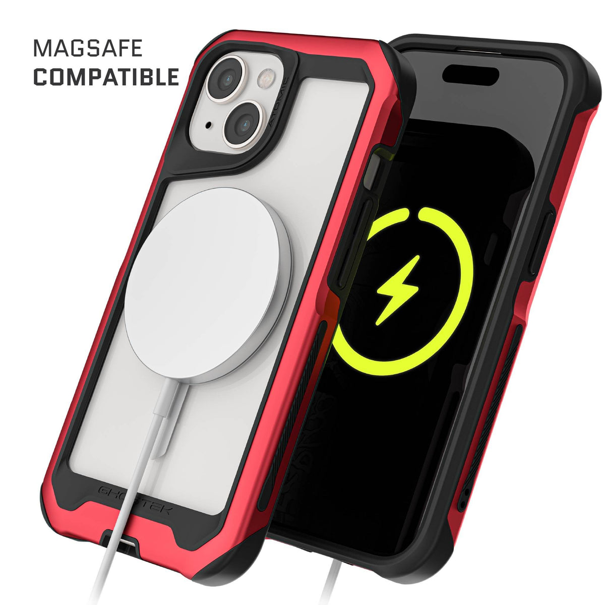 MagSafe Apple iPhone 15 Clear Phone Case Red