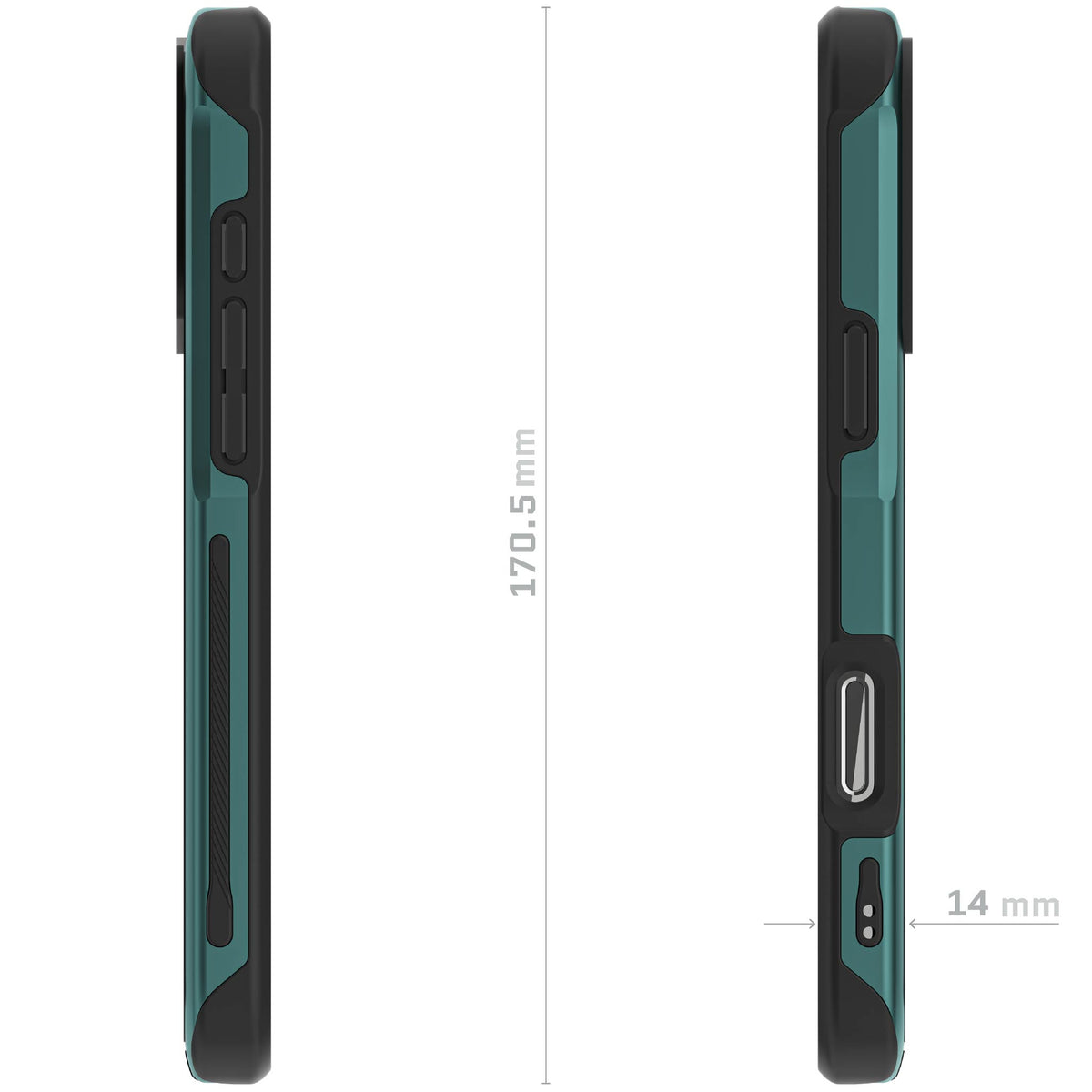iPhone 16 Pro Max MagSafe Case Green Clear Protective Phone Cover Aluminum Metal