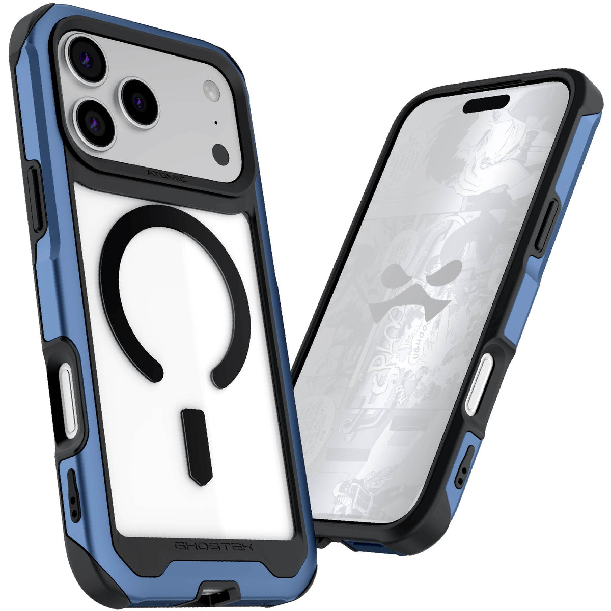 Apple iPhone 18 Pro Max Case Clear Blue Metal Aluminum MagSafe Protective Phone Cover