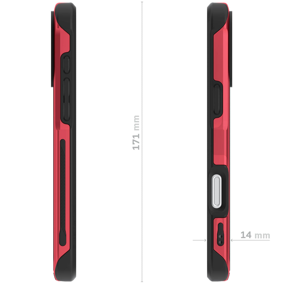 Apple iPhone 18 Pro Max Case Clear Red Metal Aluminum MagSafe Protective Phone Cover
