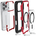 iPhone 17 Pro Case Red MagSafe Aluminum Metal Bumper Clear Protective Phone Cover