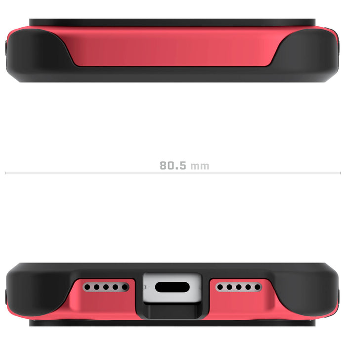 iPhone 17 Pro Case Red MagSafe Aluminum Metal Bumper Clear Protective Phone Cover