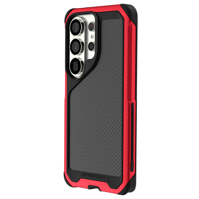 Galaxy S26 Ultra Case Clear Metal MagSafe Red Aramid Carbon Fiber