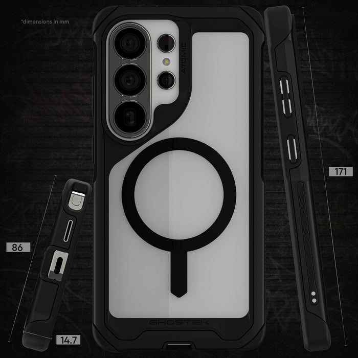 Clear Galaxy S26 Ultra Case MagSafe Metal Protective Phone Cover Black