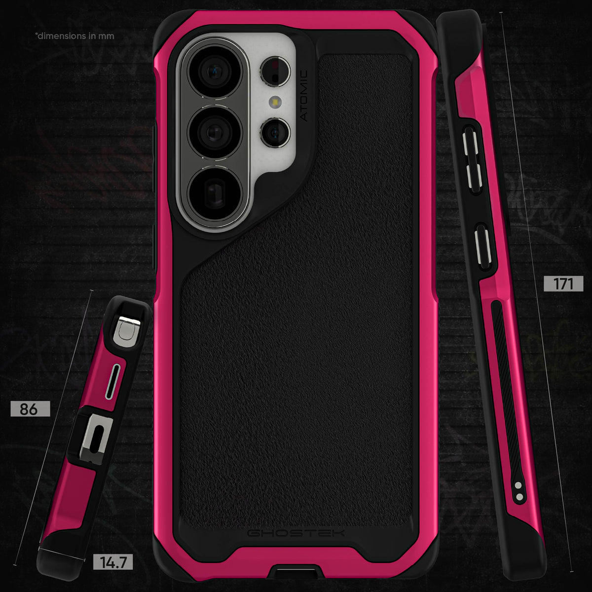 Galaxy S26 Ultra Case Clear Metal MagSafe Pink