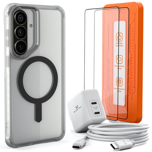 Galaxy S26 Series Bundle – Case + Charger + Cable + Screen Protector