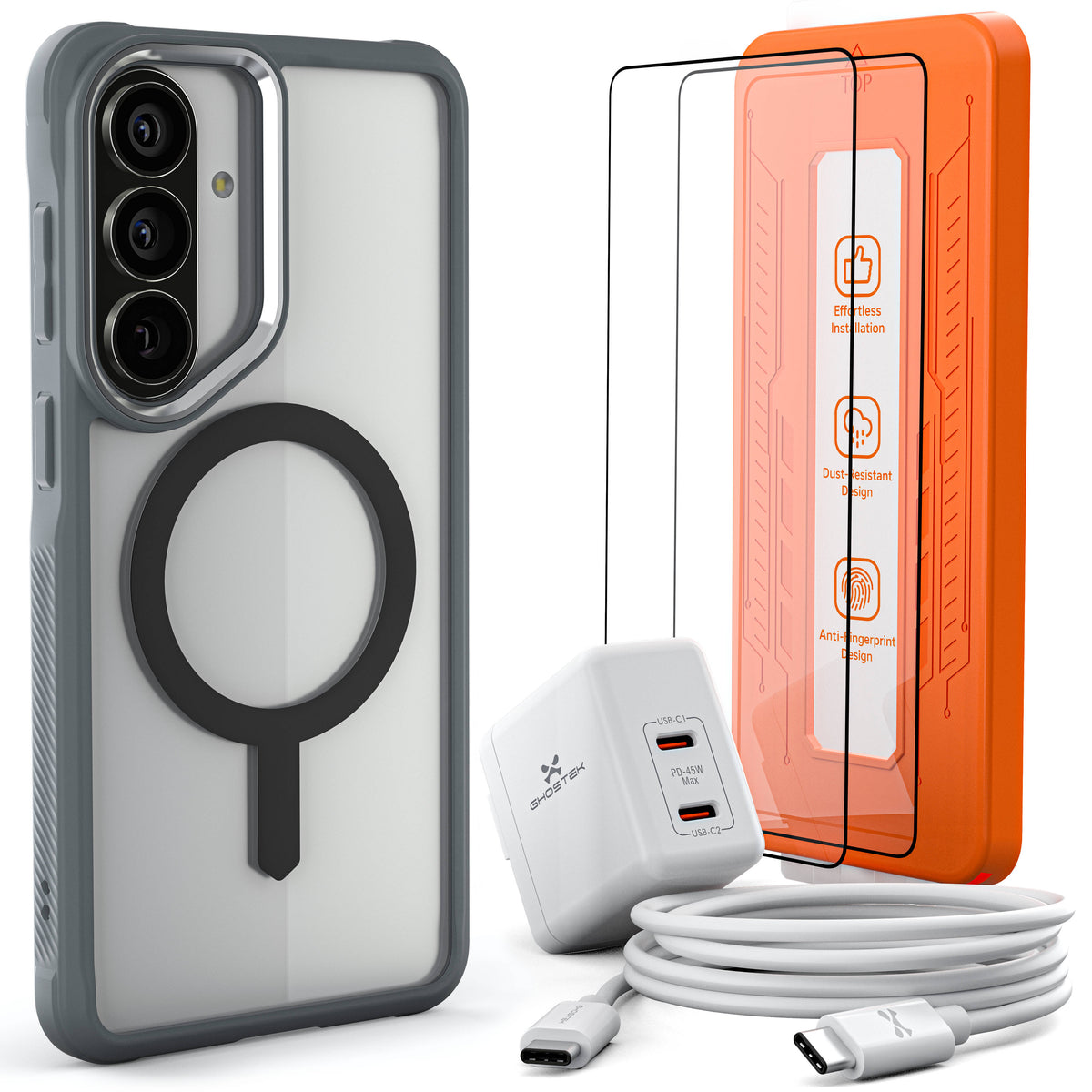 Galaxy S26 Plus — Bundle [Case, Cable, Charger, Screen Protector]