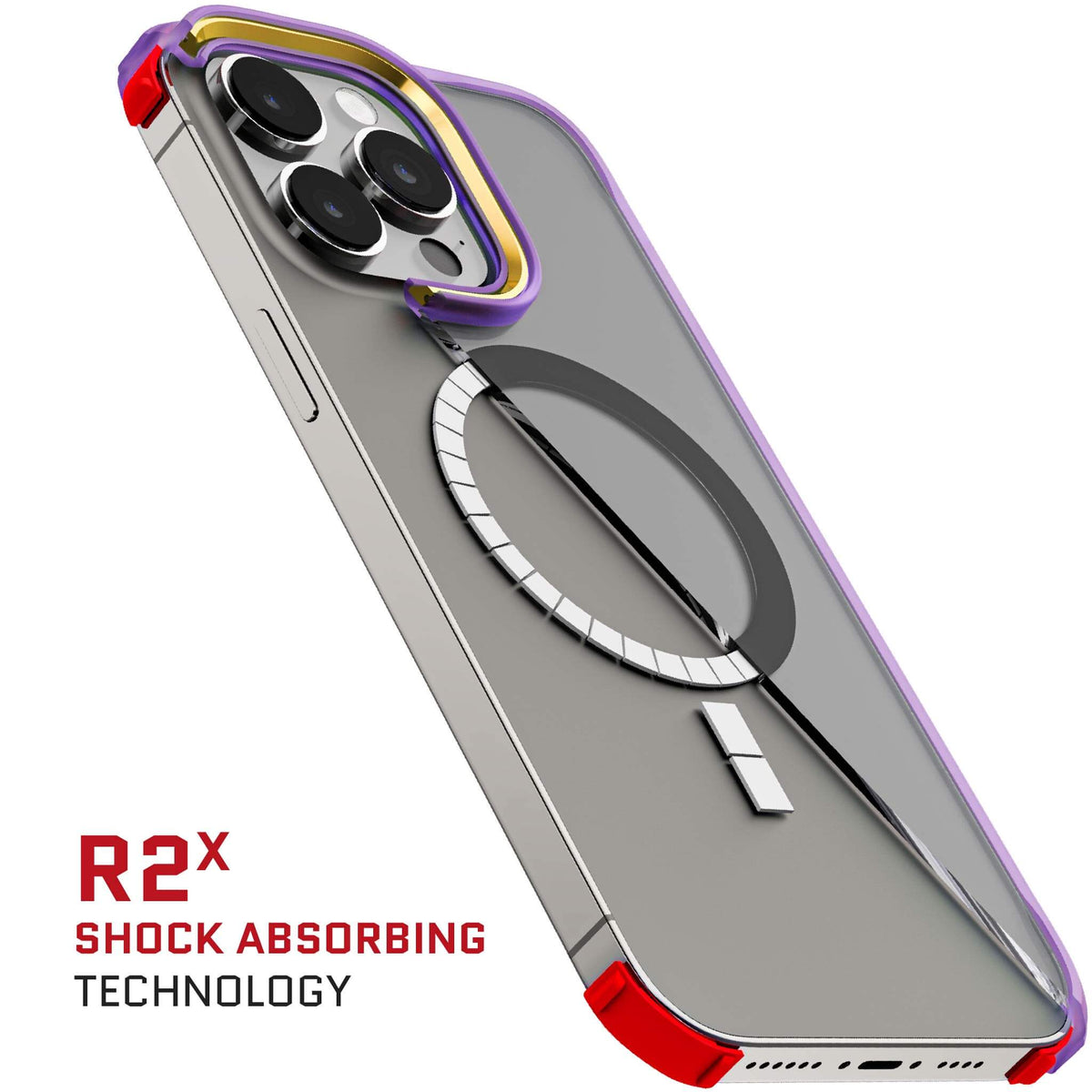 Purple Apple iPhone 15 Pro Max Silicone Case Clear MagSafe