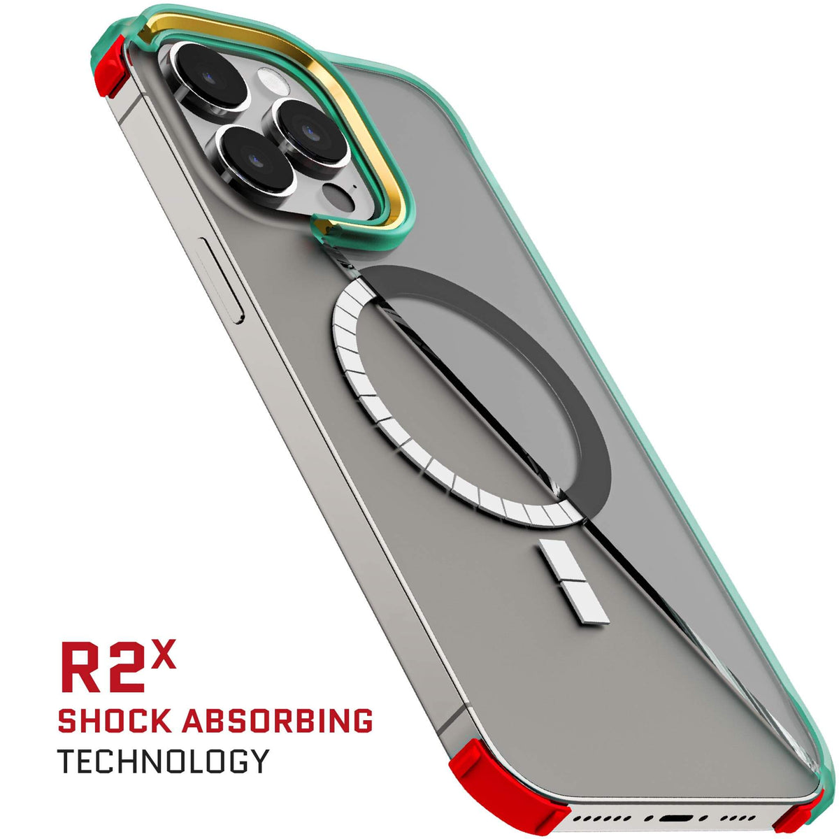 MagSafe iPhone 15 Pro Max Case Teal Clear Silicone