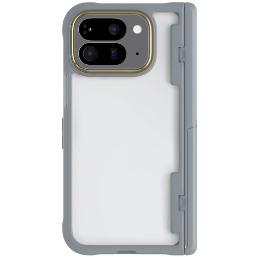 Google Pixel 10 Pro Fold Case Gray Clear Protective Phone Cover Kickstand Hinge Protection Shockproof Slim