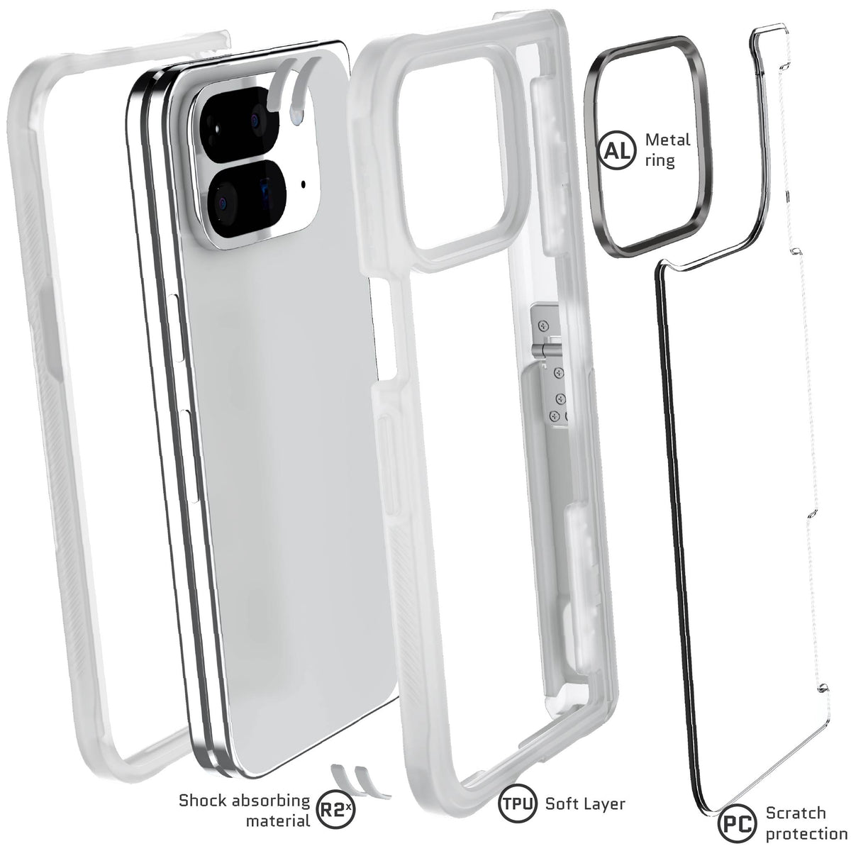Google Pixel 10 Pro Fold Case Clear Matte Protective Phone Cover