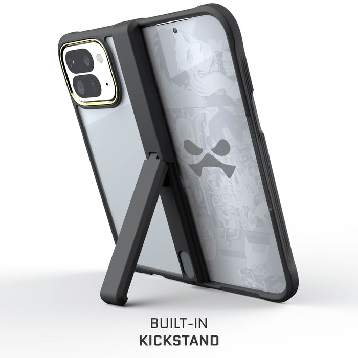 Google Pixel 10 Pro Fold Case Black Clear Protective Phone Cover Kickstand