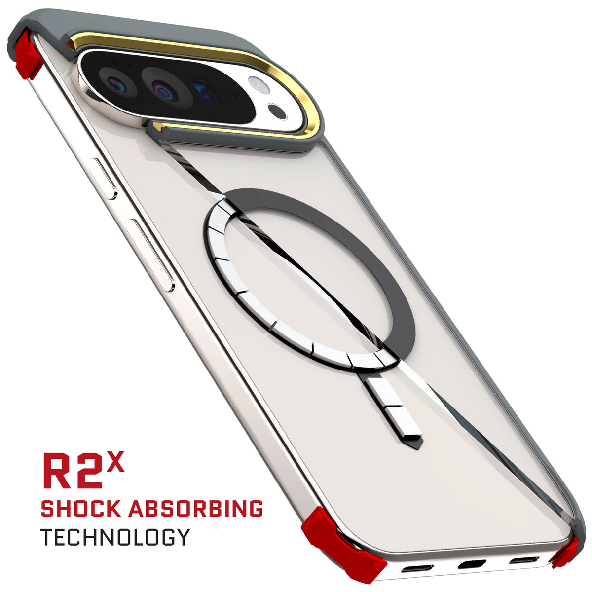 Pixel 10 Pro XL Case Grey MagSafe Clear Phone Cover Magnetic