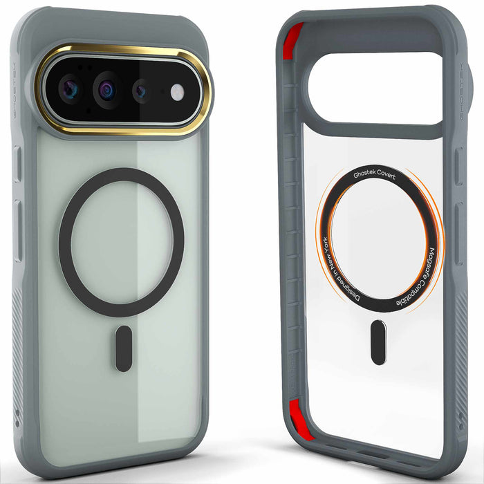 Google Pixel 11 Pro XL Case Clear Gray MagSafe Magnetic Ring Protective Cover