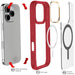 Clear iPhone 16 Pro Red Protective Phone Case MagSafe Cover Magnetic