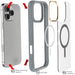 iPhone 16 Pro Max Clear Gray Protective Phone Case MagSafe Magnetic Silicone