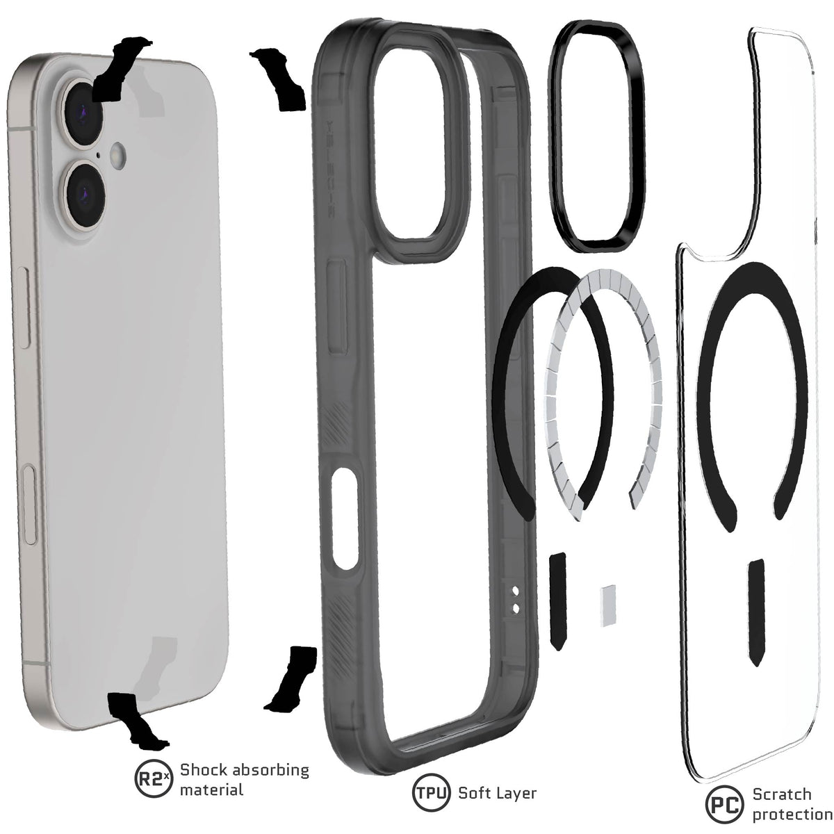 iPhone 17 Case Smoke Matte MagSafe Protective Phone Cover Shockproof Thin