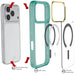 iPhone 17 Pro Case Teal Clear MagSafe Protective Phone Cover Shockproof