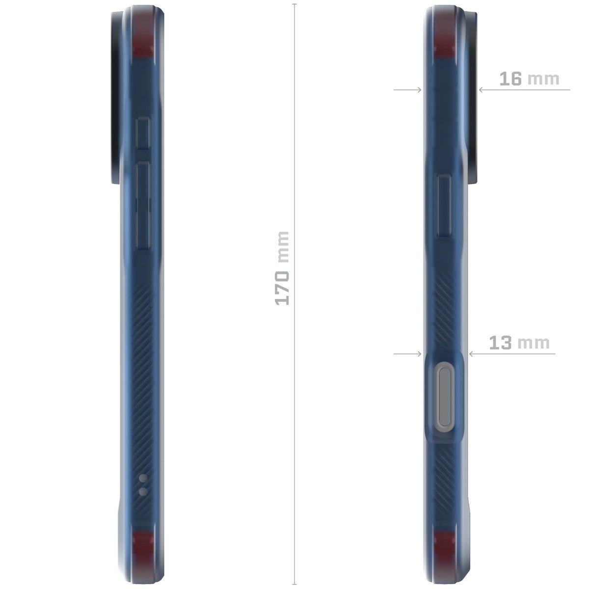 iPhone 17 Pro Max Case Blue Clear MagSafe Phone Cover