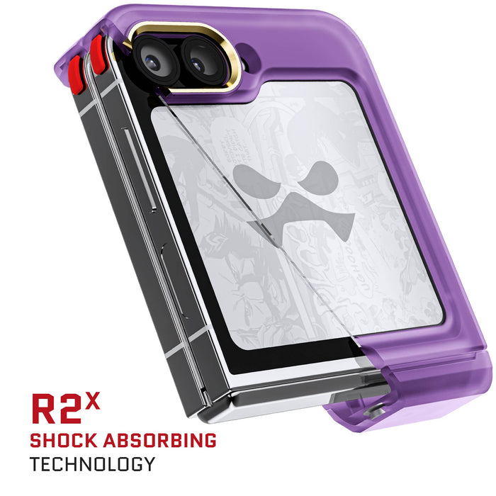 Samsung Galaxy Z Flip 6 Purple Case Clear with Stand and Hinge Cover