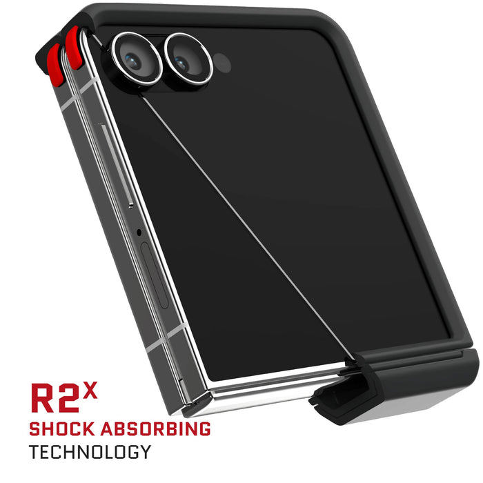 Galaxy Z Flip7 Case Black Protective Phone Cover Magnetic MagSafe Kickstand