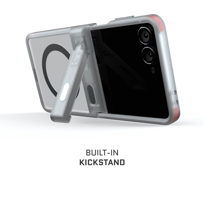 Galaxy Z Flip 7 Clear Protective Phone Case Magnetic MagSafe Kickstand