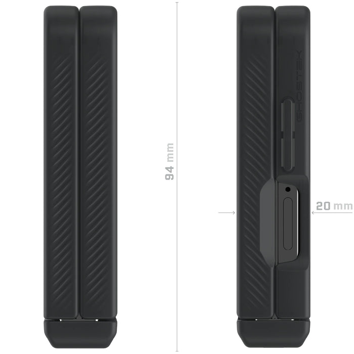 Samsung Galaxy Flip 7 Case Black Protective Phone Cover Magnetic MagSafe Kickstand