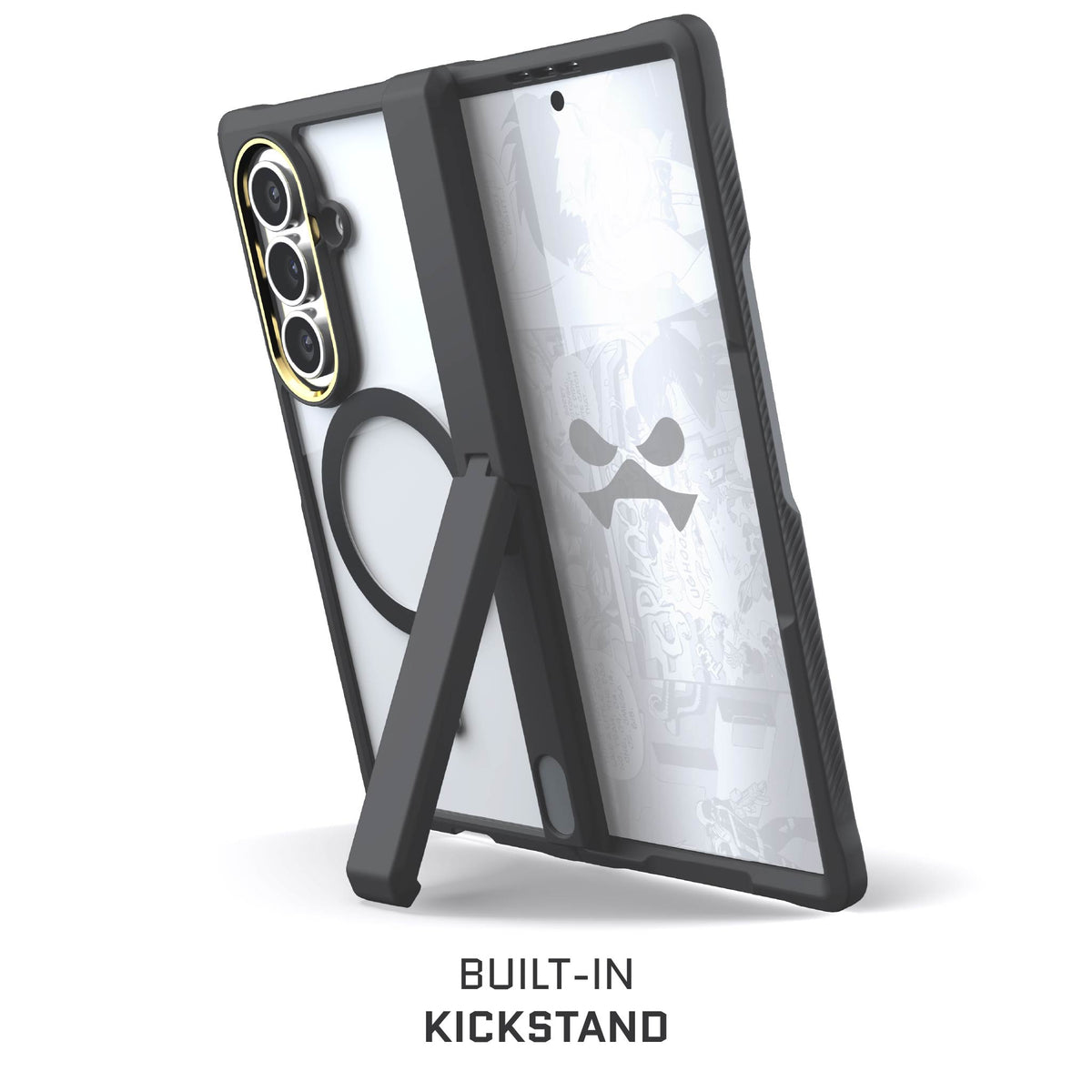 Galaxy Fold 7 Case Black MagSafe Kickstand Magnetic