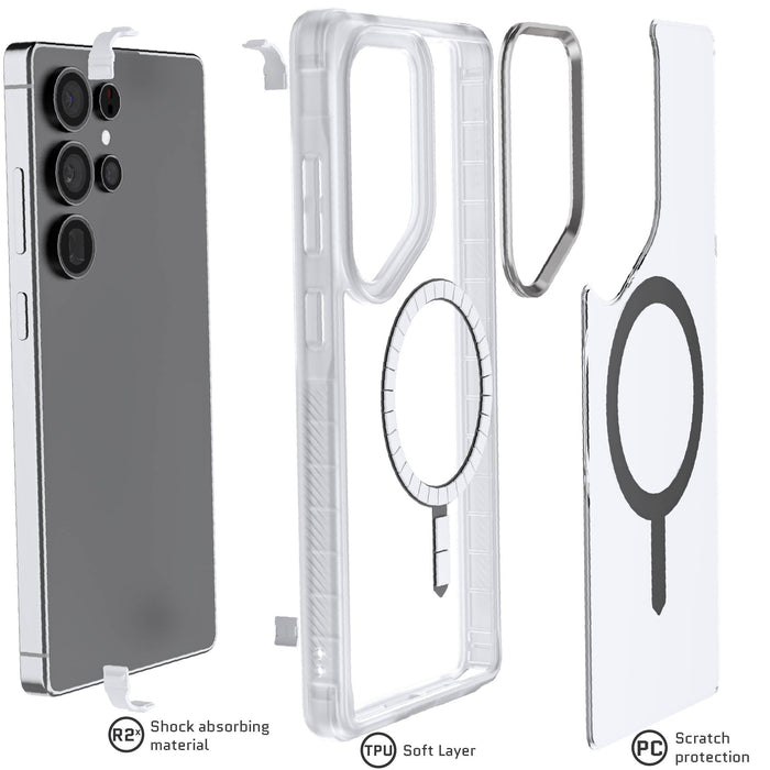 Clear Galaxy S25 Ultra Case MagSafe Magnetic Protective Phone Cover