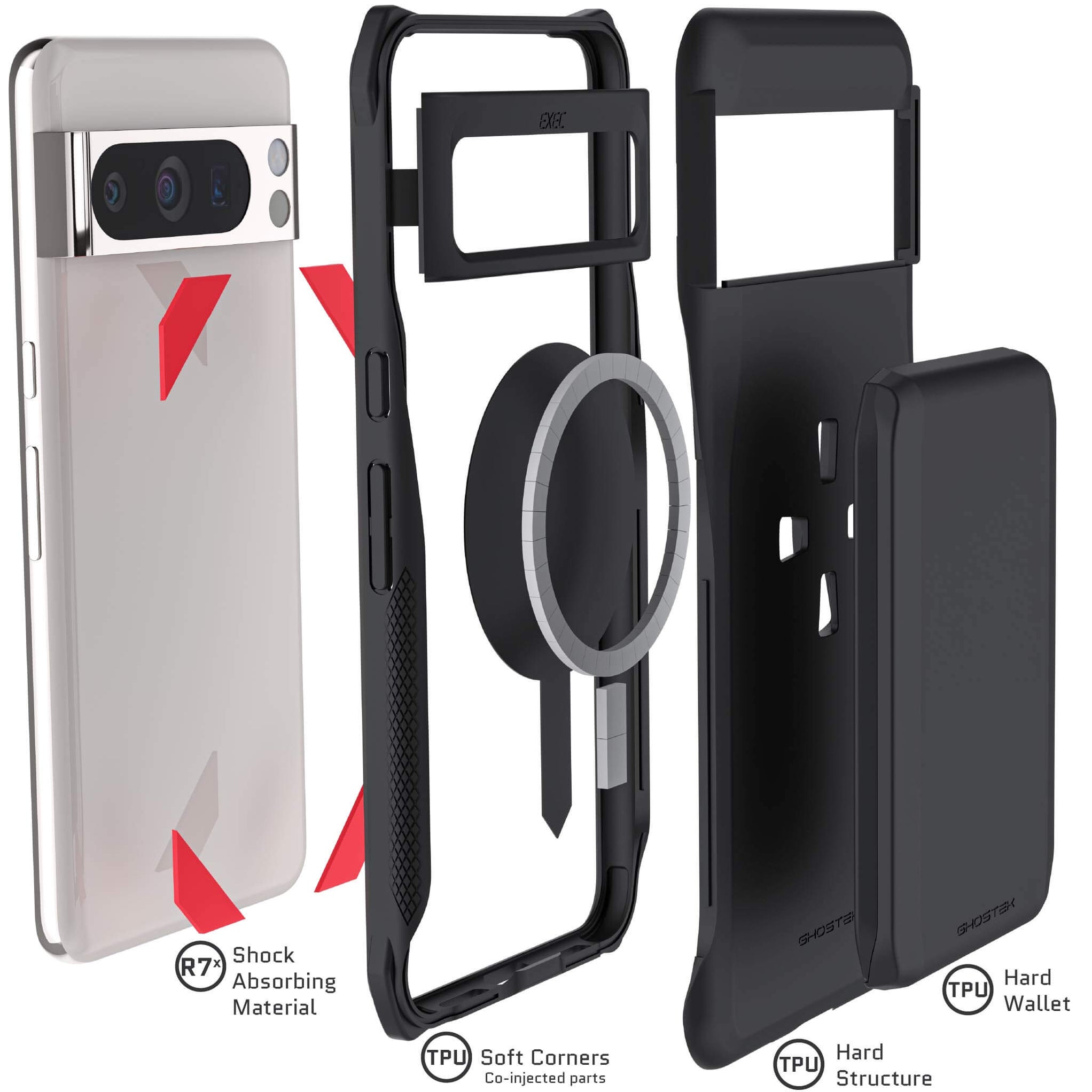 Magnetic Google Pixel 8 and Pixel 8 Pro Wallet Case — GHOSTEK