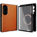 Samsung Galaxy Z Fold 8 Case Leather Brown MagSafe Magnetic Hinge Cover