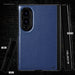 Samsung Galaxy Z Fold 8 Case Leather Blue MagSafe Magnetic Hinge Cover