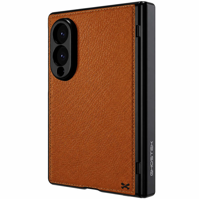 Samsung Galaxy Z Fold 8 Case Leather Brown MagSafe Magnetic Hinge Cover
