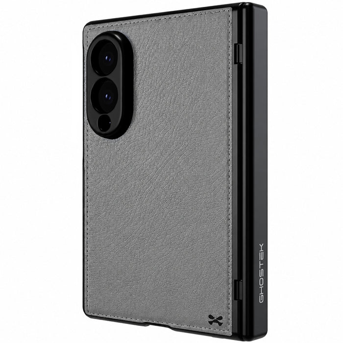 Samsung Galaxy Z Fold 8 Case Leather Gray MagSafe Magnetic Hinge Cover