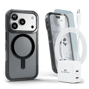 
                        iPhone 17 / Air Series Bundle – Case + Charger + Cable + Screen Protector