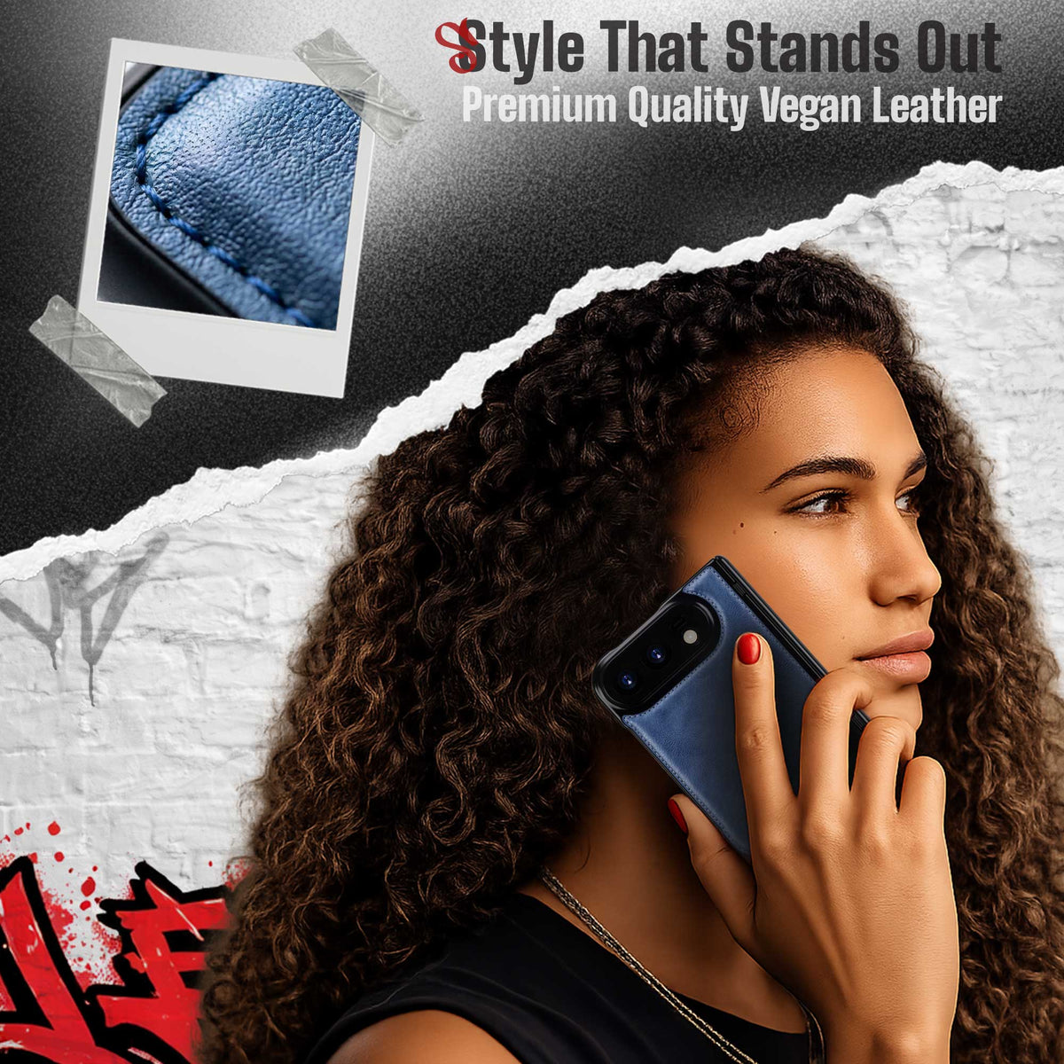 iPhone Duo Blue Leather Case with Screen Protector and MagSafe