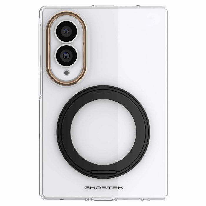 Samsung Galaxy Z Fold 8 Case Clear Gold MagSafe Magnetic Kickstand Protective Phone Case Cover