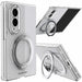 Samsung Galaxy Z Fold 8 Case Clear Silver MagSafe Magnetic Kickstand Protective Phone Case