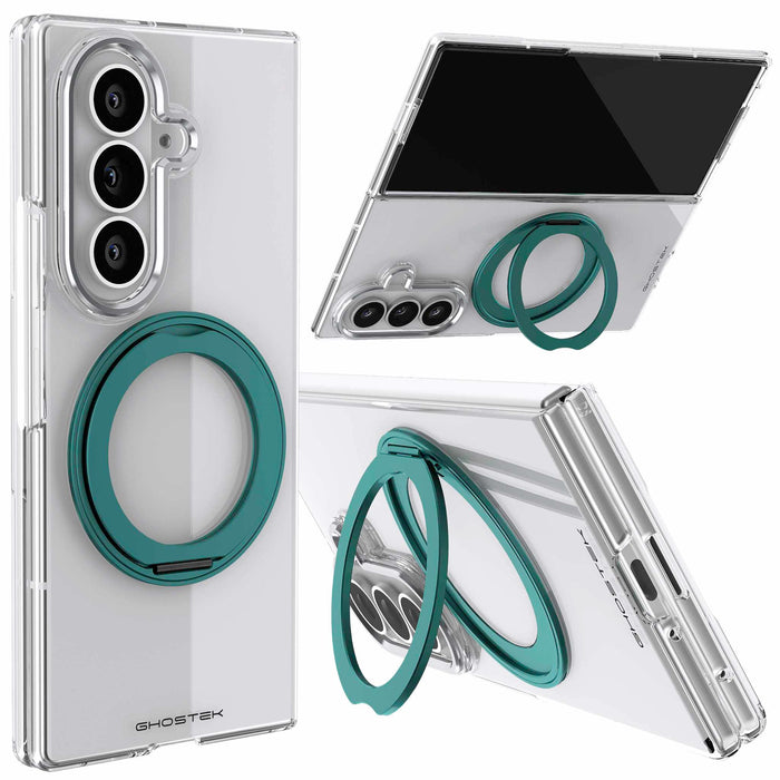 Samsung Galaxy Z Fold 8 Ultra Case Clear Teal MagSafe Magnetic Kickstand Protective Phone Case