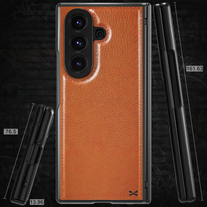Galaxy Fold 7 Case Leather Brown with MagSafe Magnetic