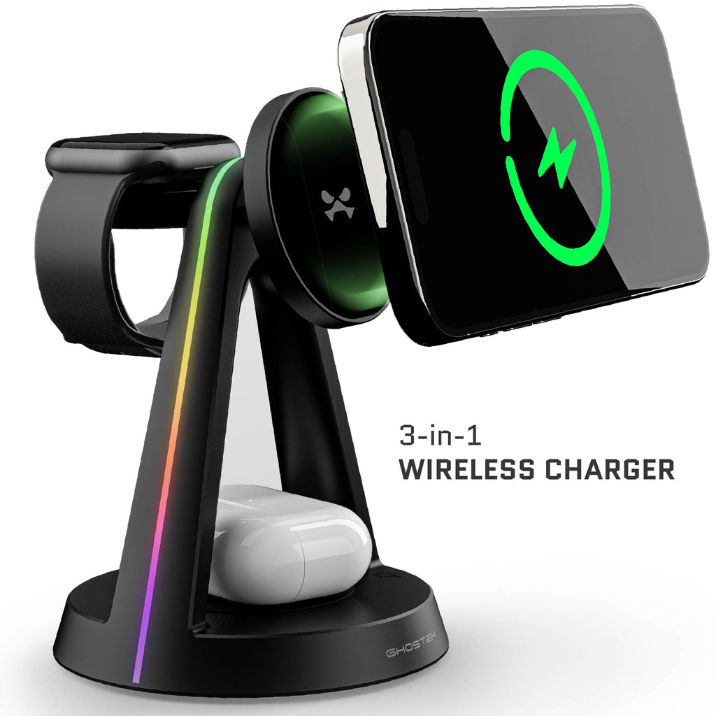 NRGtower 3-in-1 MagSafe Wireless Charging Station — GHOSTEK