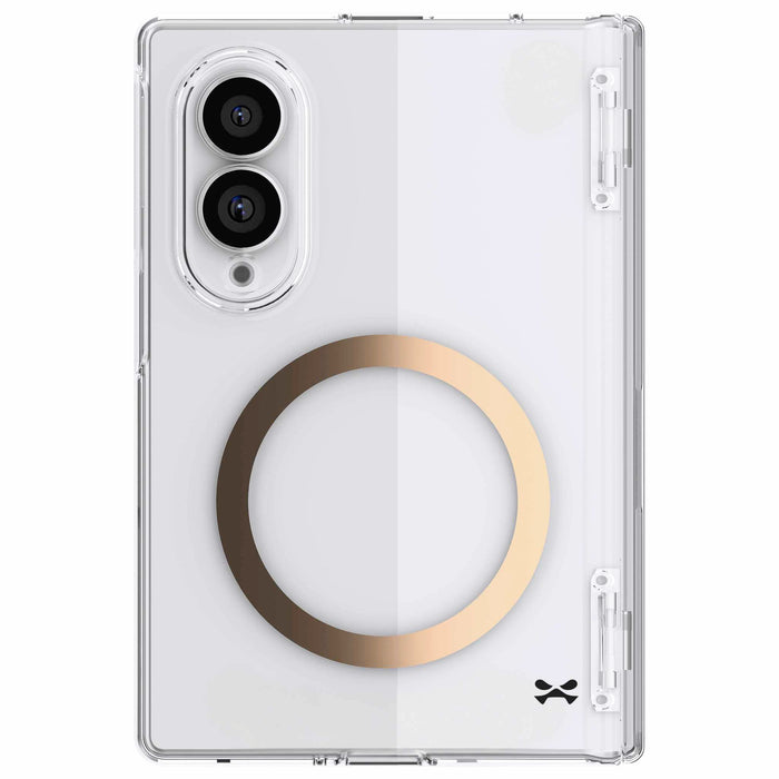 Galaxy Z Fold 8 Case Clear Gold MagSafe Hinge Cover Magnetic