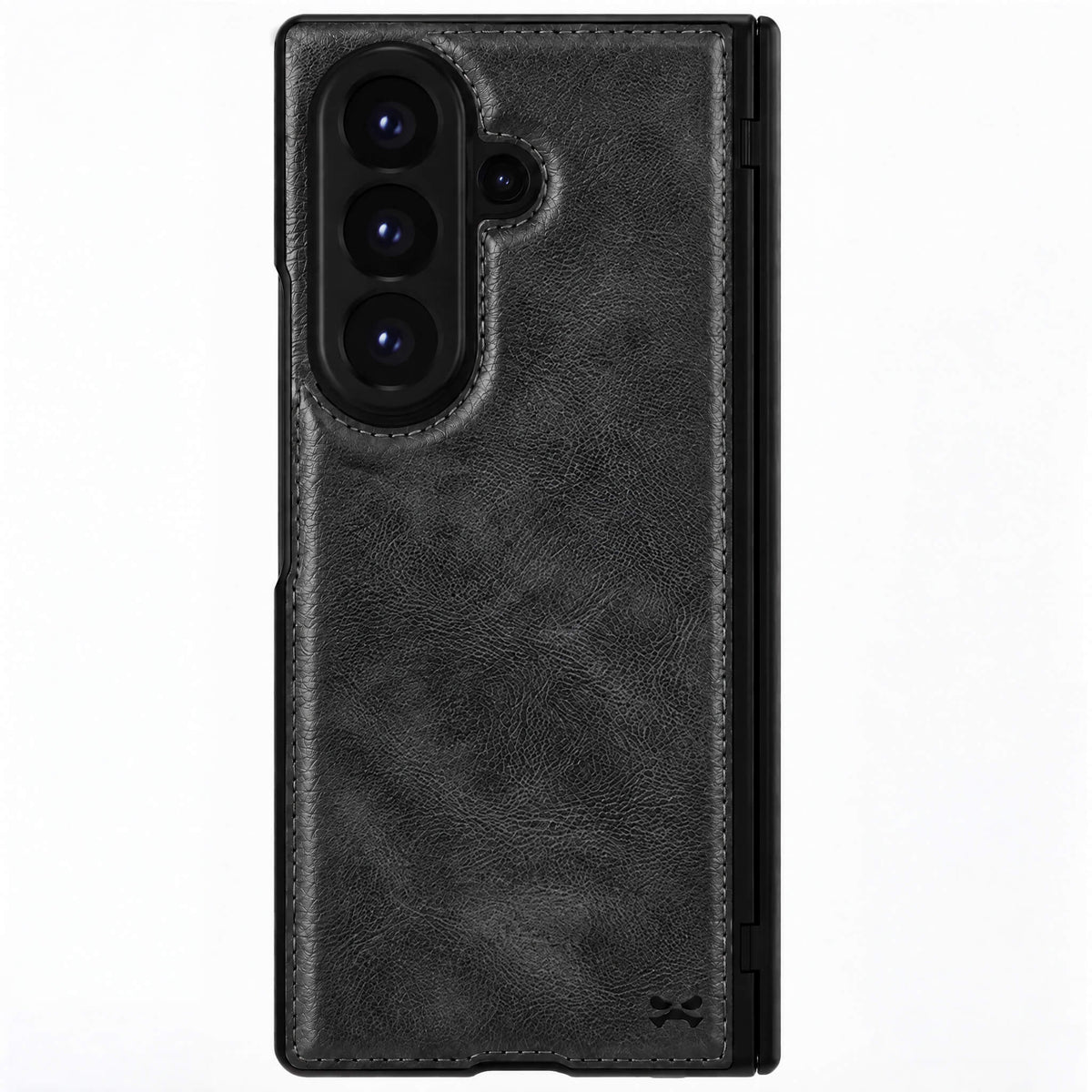 Galaxy Z Fold 8 Ultra Black Leather Case with MagSafe and Screen Protector